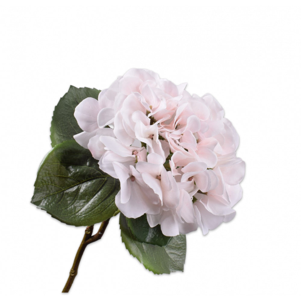 Kunstblume Hortensie Zweig - weiss mit leicht rosa von Silk-ka