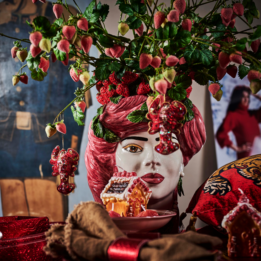 Kunstblume Erdbeerzweig von Silk-ka, Mood