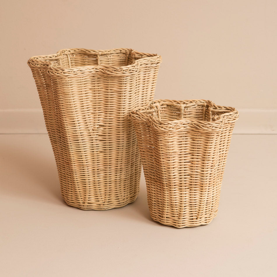 Vase SCALLOPED aus Rattan - large
