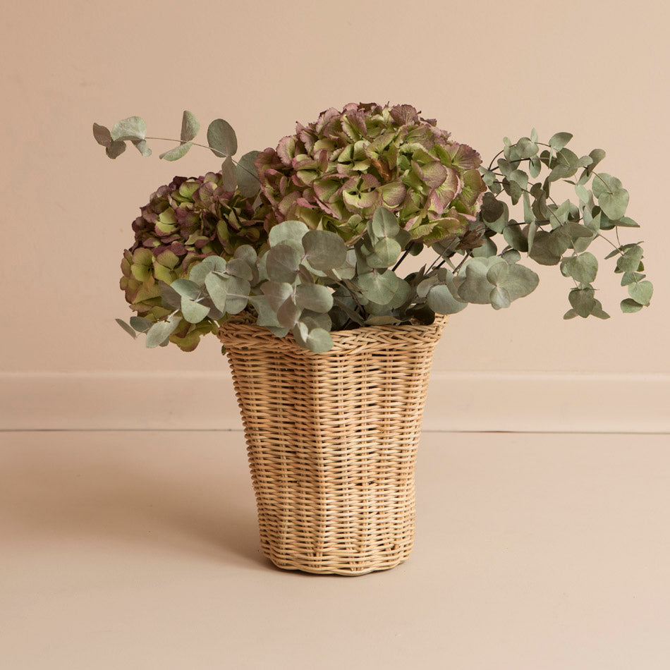 Vase SCALLOPED aus Rattan - small