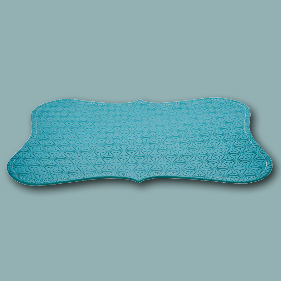 Handgemachtes Tischset aus Leder in türkis