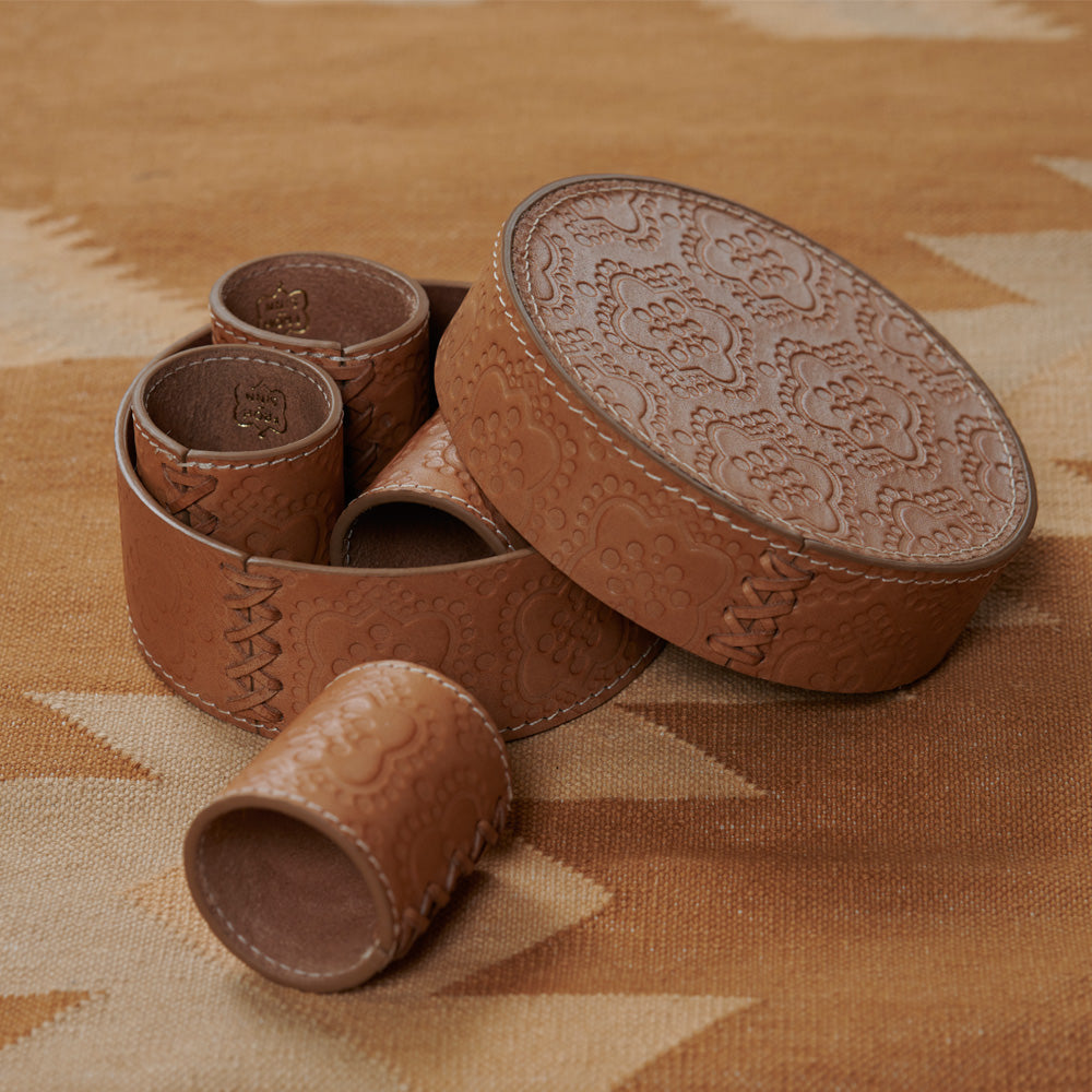 Serviettenringset in camel