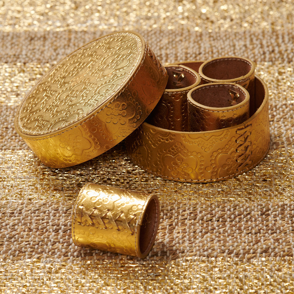 Serviettenringset in gold