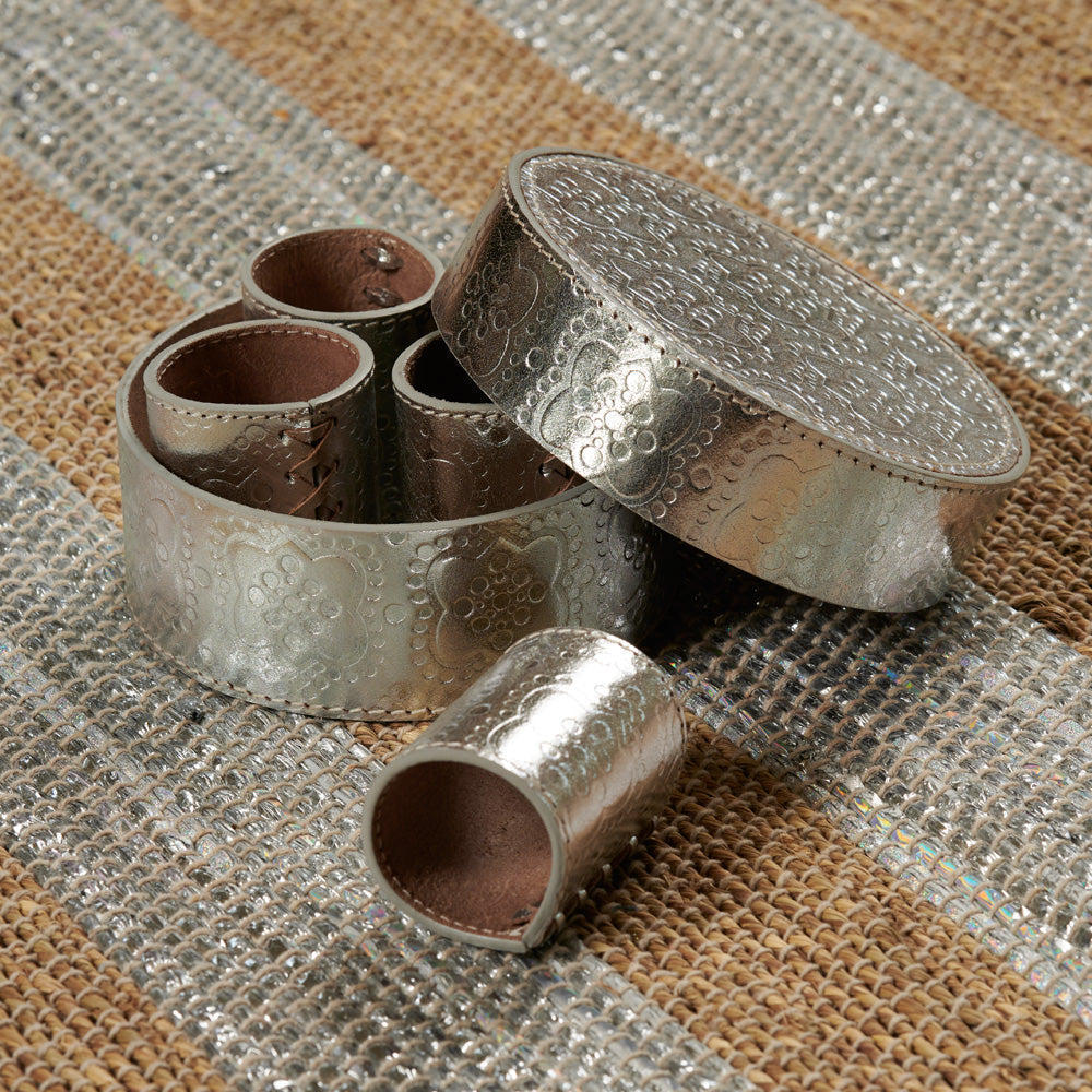 Serviettenringset in silber