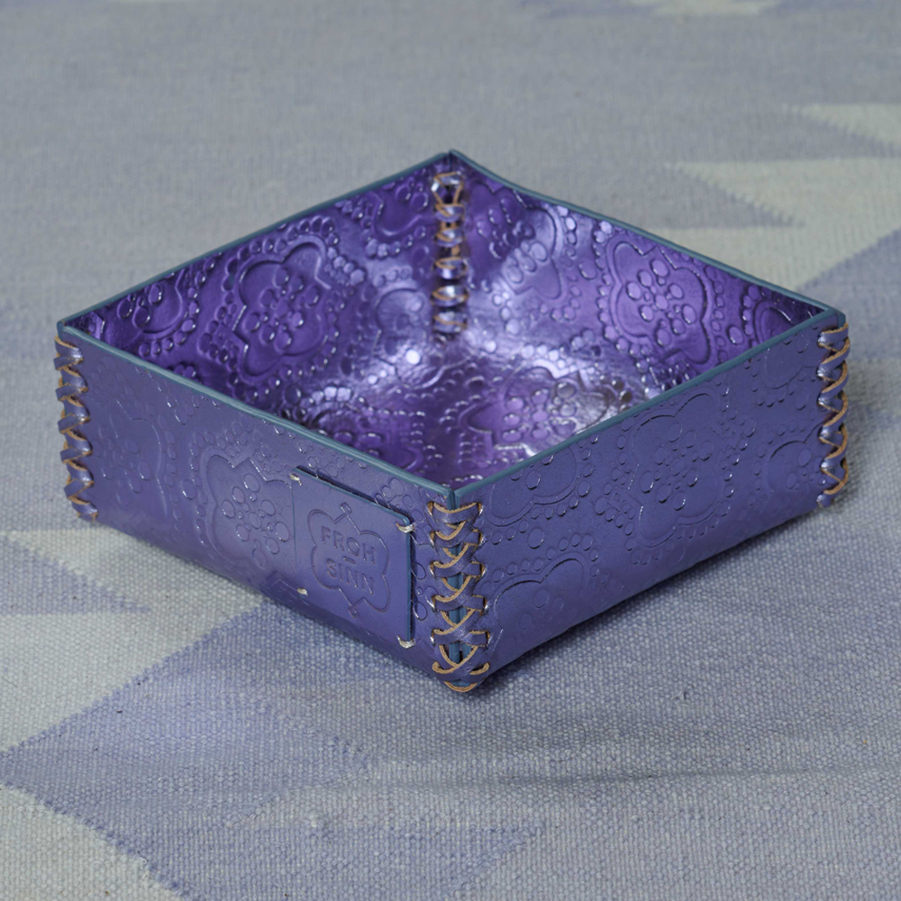 Accessory box ICON embossed leather - forget me not