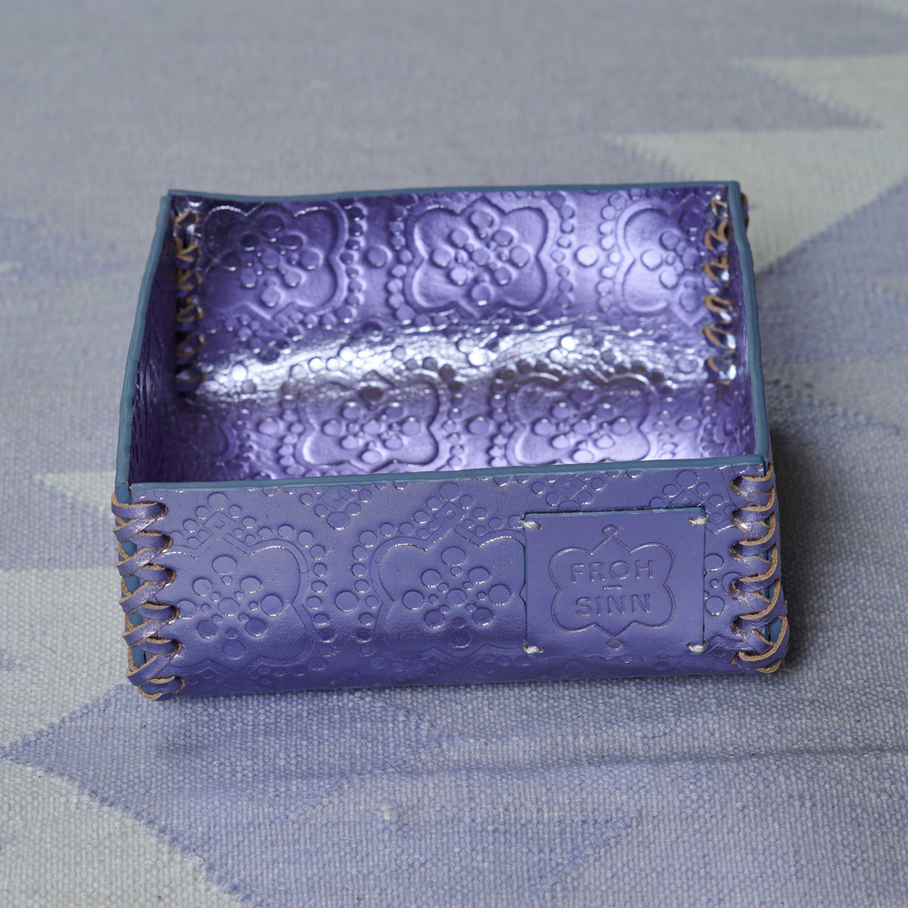 Accessory box ICON embossed leather - forget me not