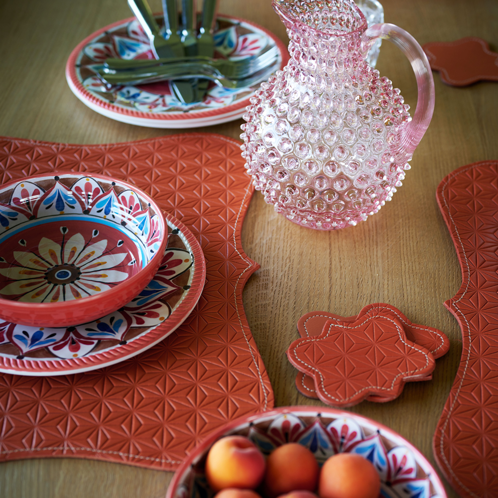 Placemat LIFESTYLE embossed leather - orange