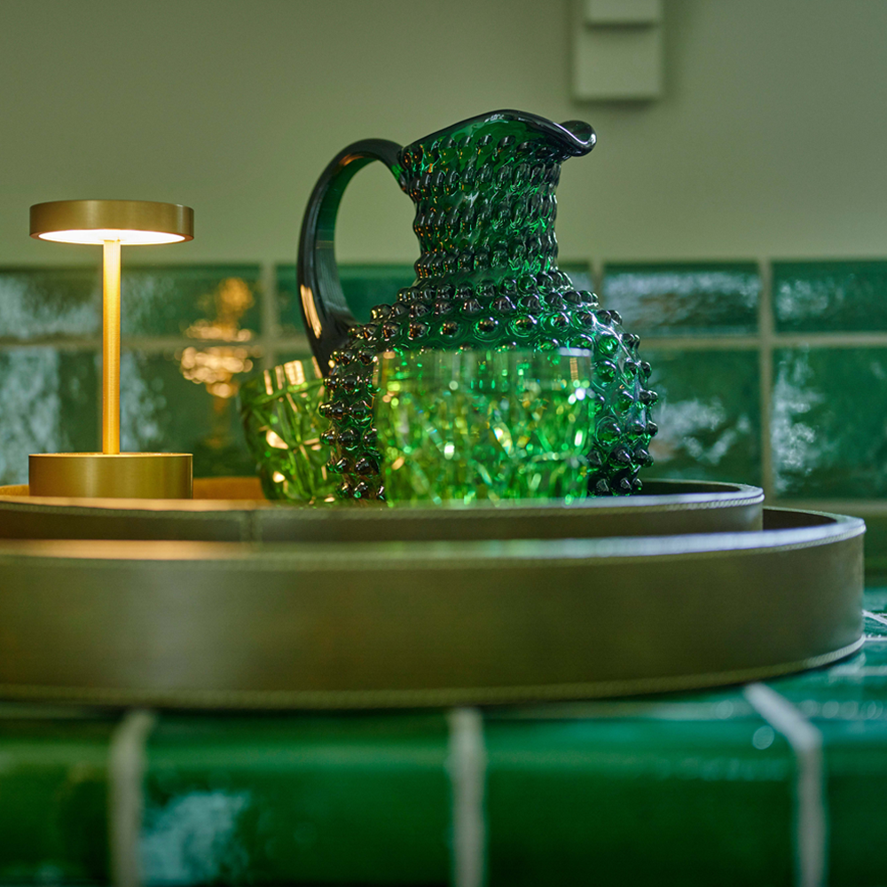 Krug HOBNAIL aus Glas - dunkelgrün