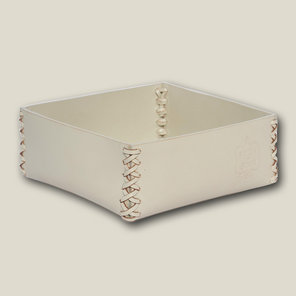 Accessoire Box LIFESTYLE aus Leder glatt - grau - FROHSINN