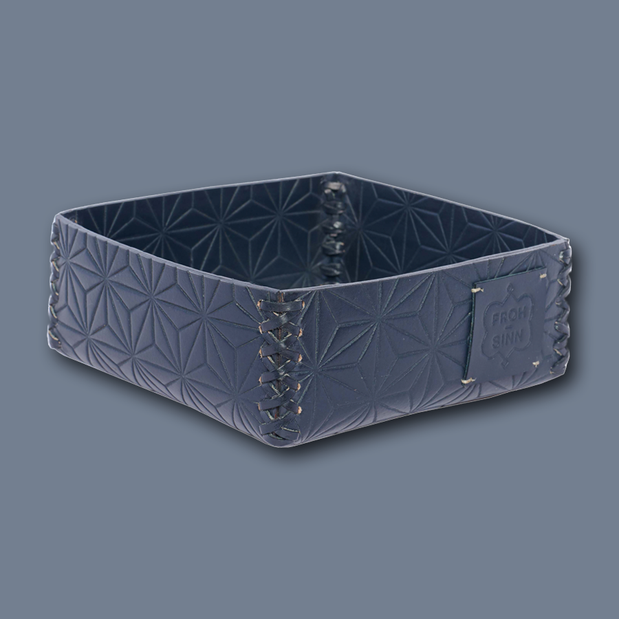 Accessoire Box LIFESTYLE aus Leder geprägt - dunkelblau - FROHSINN