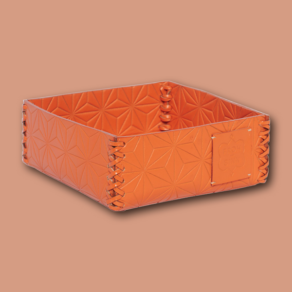 Accessoire Box LIFESTYLE aus Leder geprägt - orange - FROHSINN