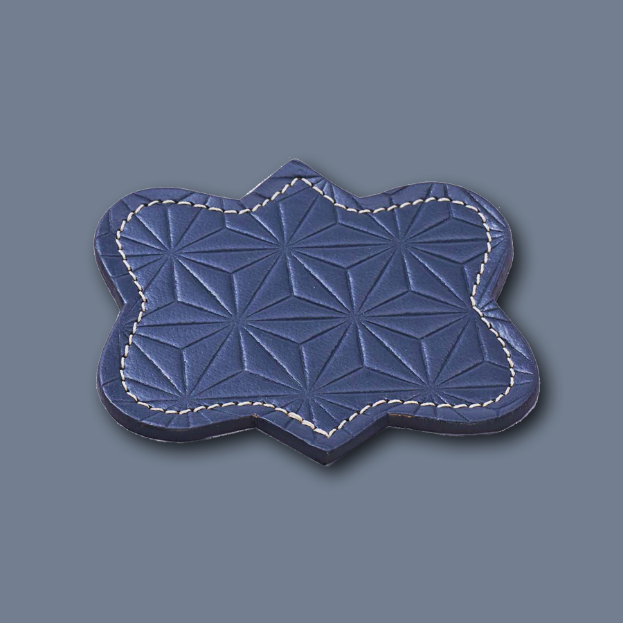 Handgemachter Untersetzer aus Leder in navy