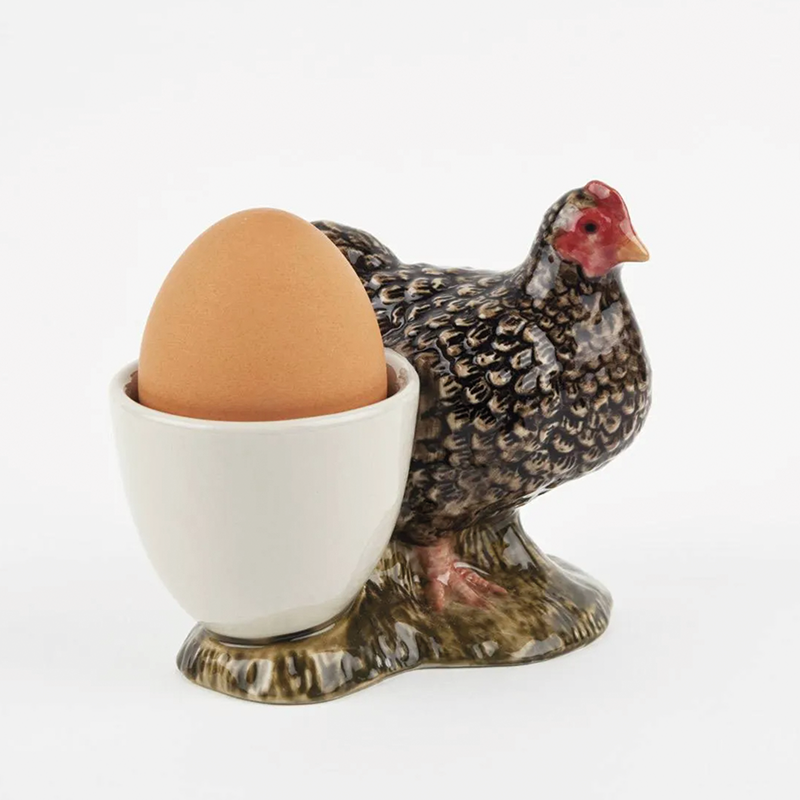Ceramic egg cup - chicken maran