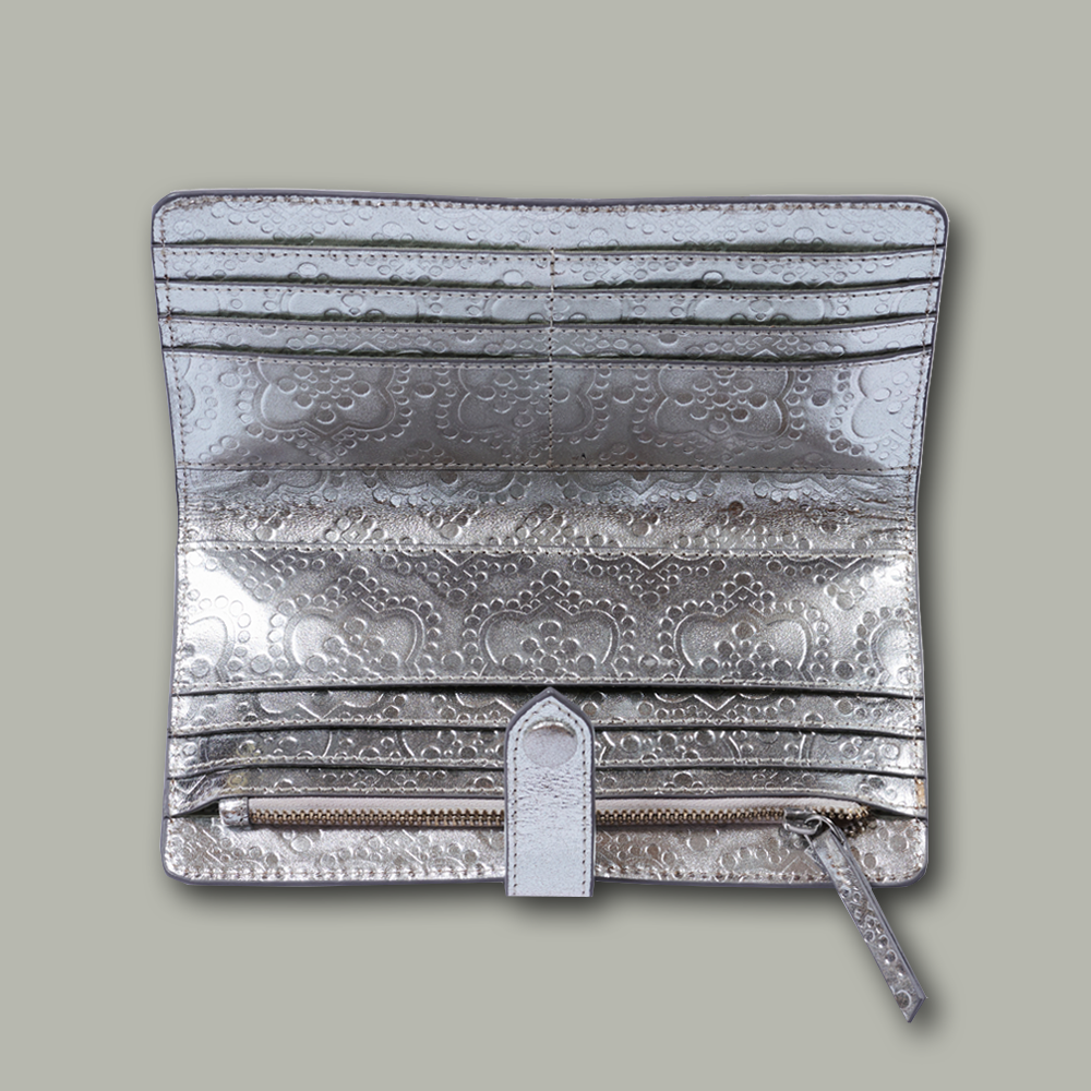 Portemonnaie Western Tucson ICON aus Leder geprägt in silver, offen