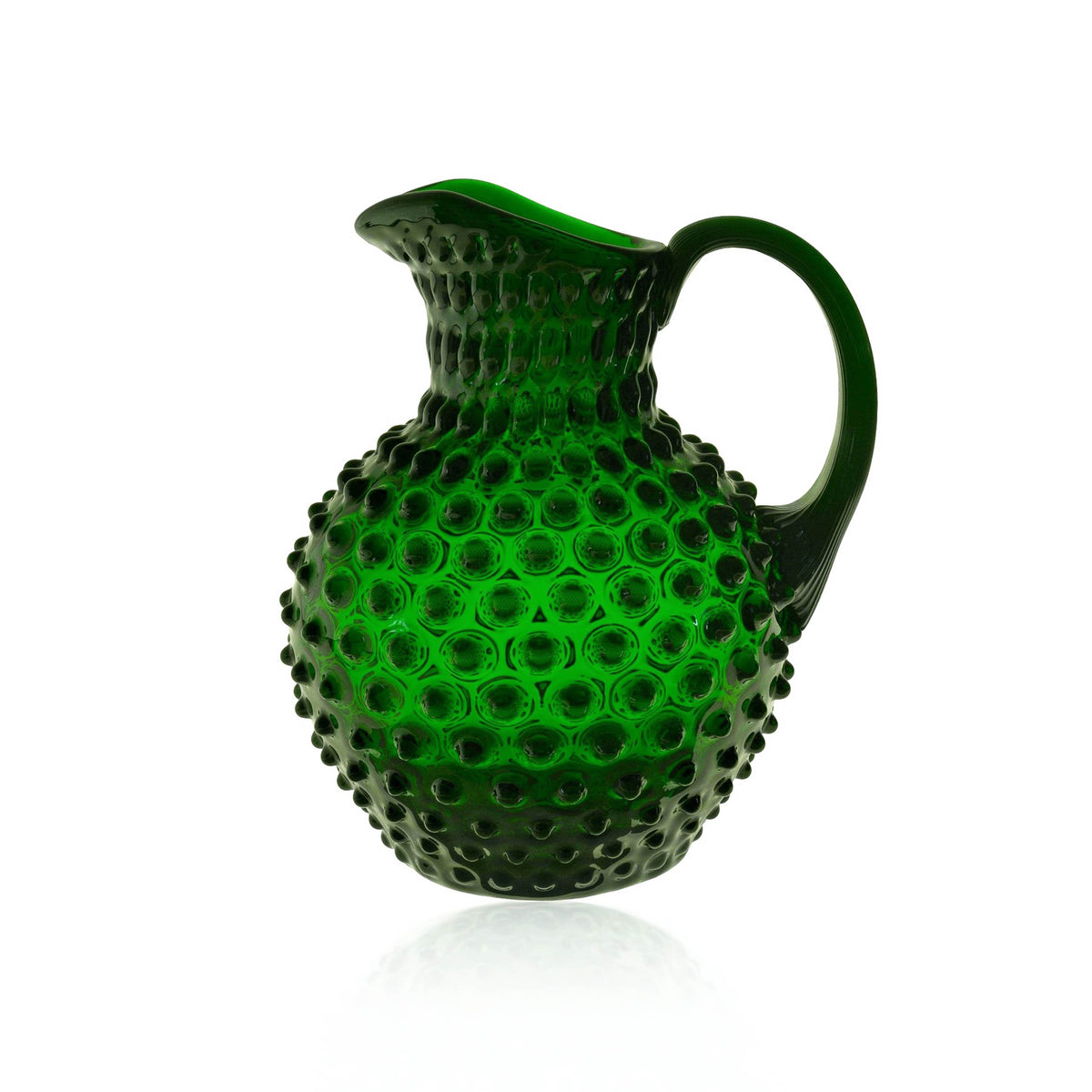 Handgefertigte Kristallglas-Karaffe in grün