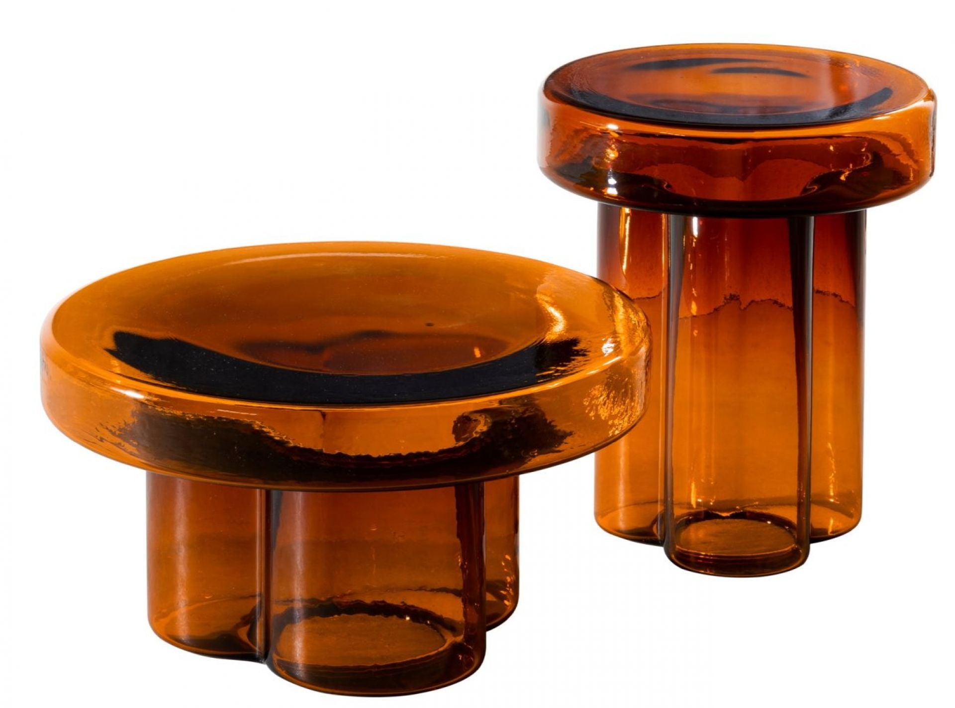 Couchtisch SODA aus Glas - amber