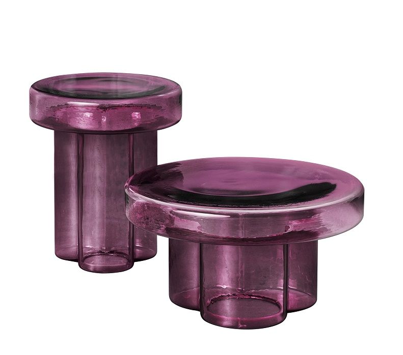 Coffee table SODA glass - purple