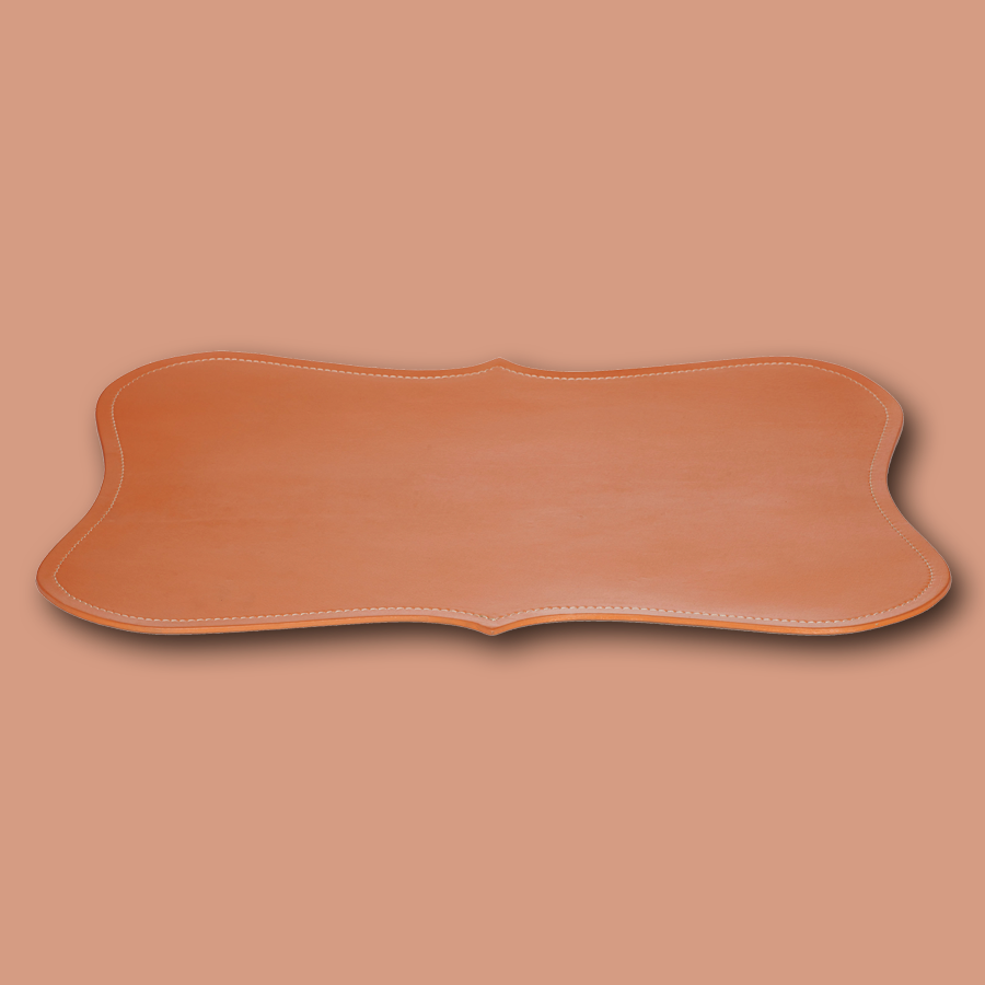 Handgemachtes Platzdeckchen aus Leder in orange