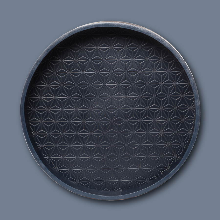 Handgemachtes Serviertablett aus Leder in navy