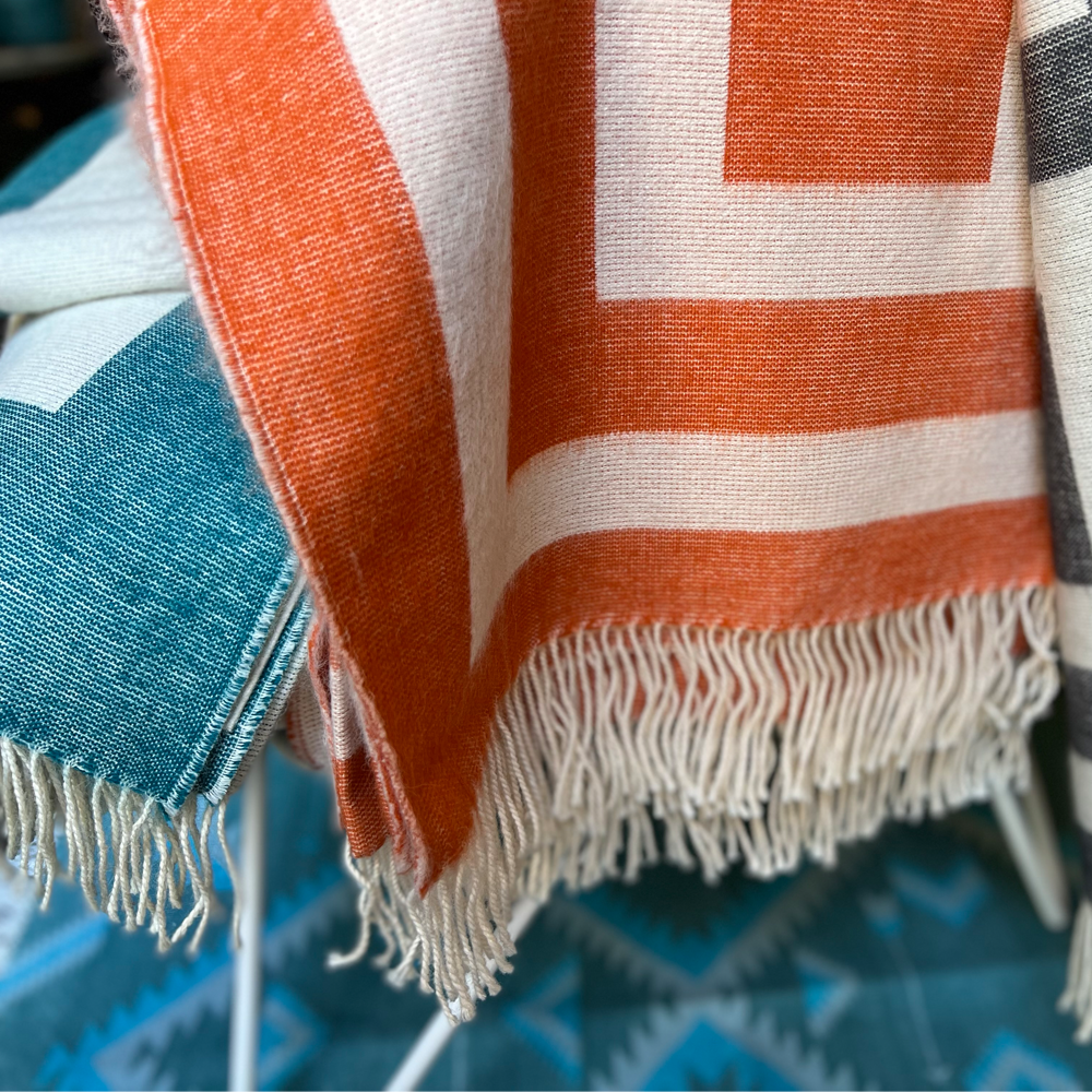 Blanket NIXON from alpaca - teal