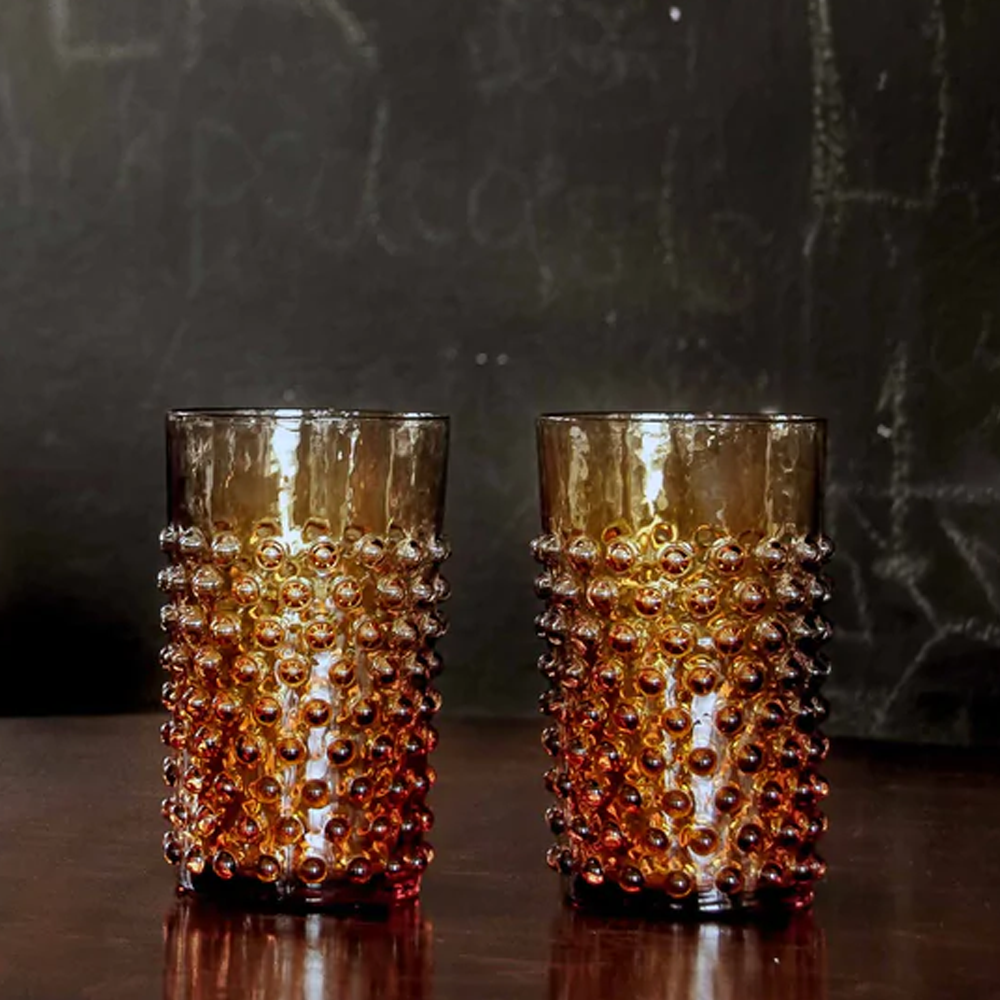 Wasserglas HOBNAIL - amber
