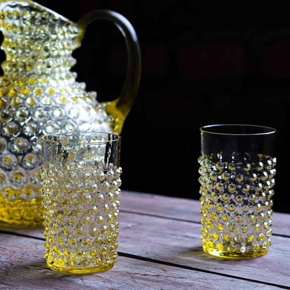Wasserglas HOBNAIL - gelb