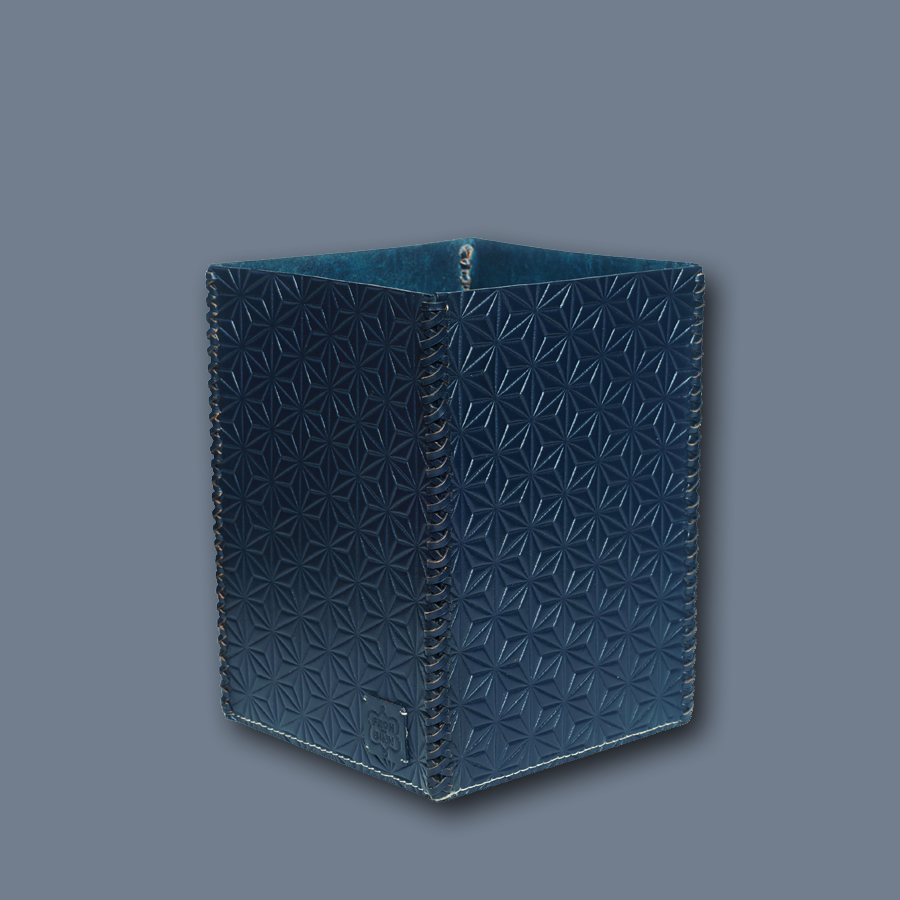 Paper bin LIFESTYLE embossed leather - navy