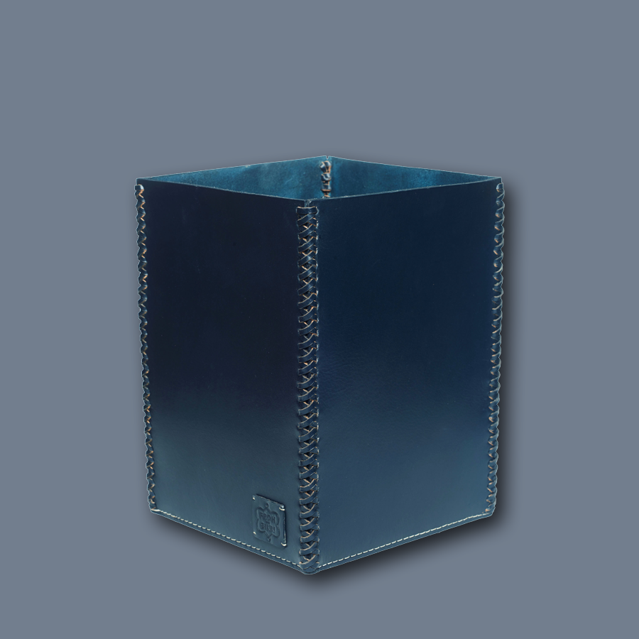 Paper bin LIFESTYLE smooth leather - navy