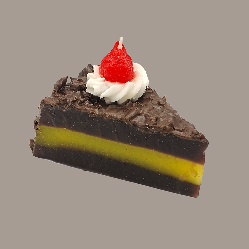 Kerze Tortenstück - Schwarzwäldertorte