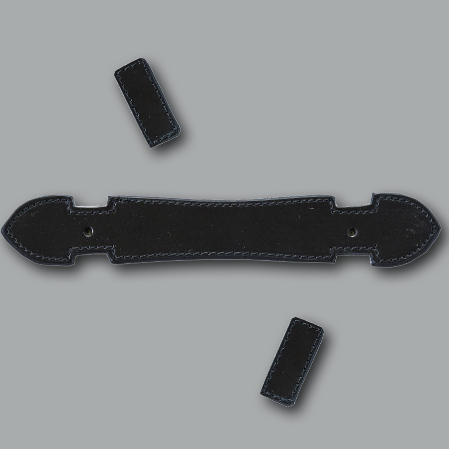Handgemachter Möbel Griff aus Leder in schwarz