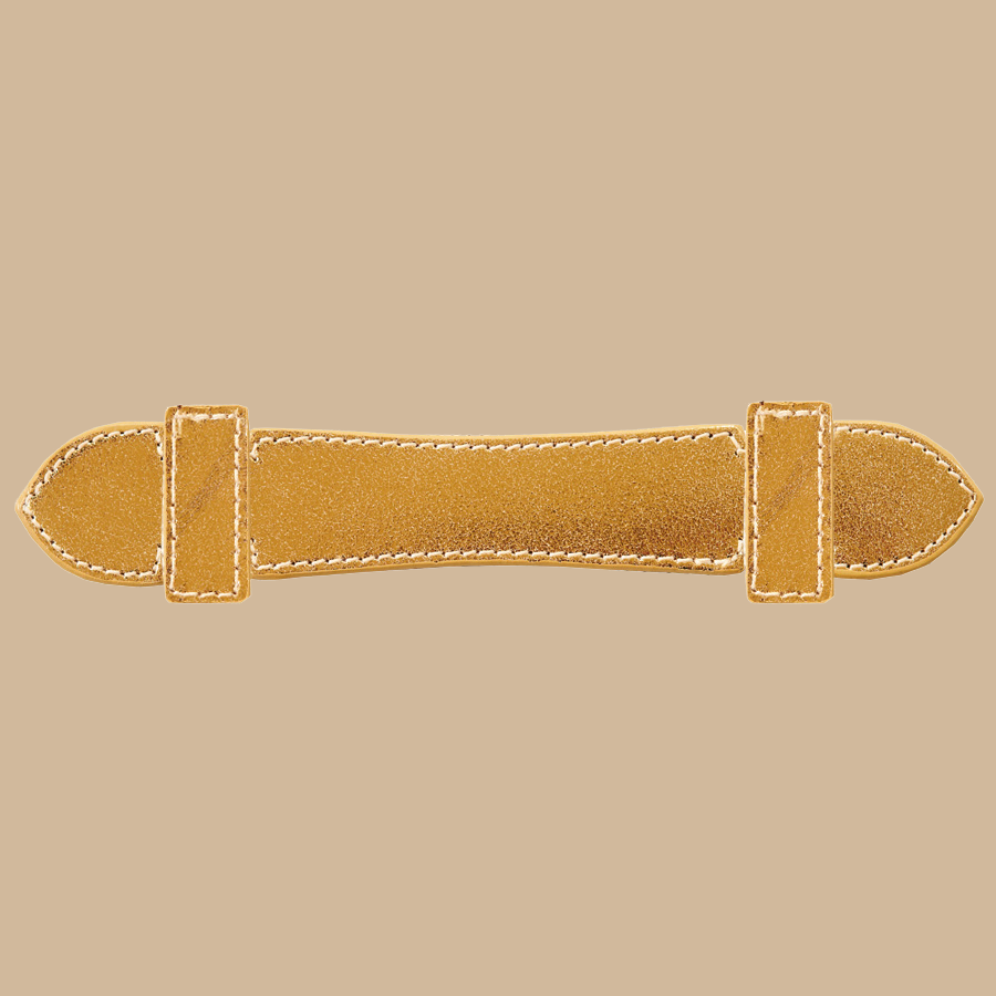Handgemachter Möbel Griff aus Leder in gold