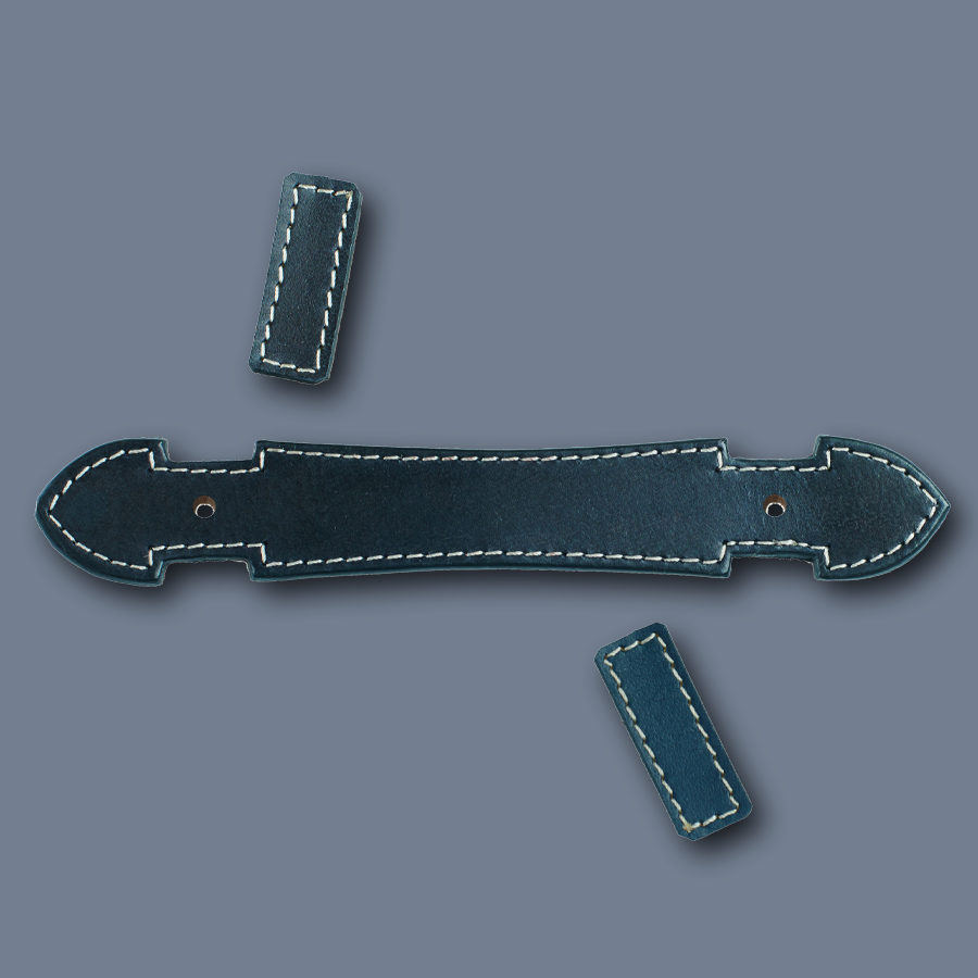 Handgemachter Möbel Griff aus Leder in navy
