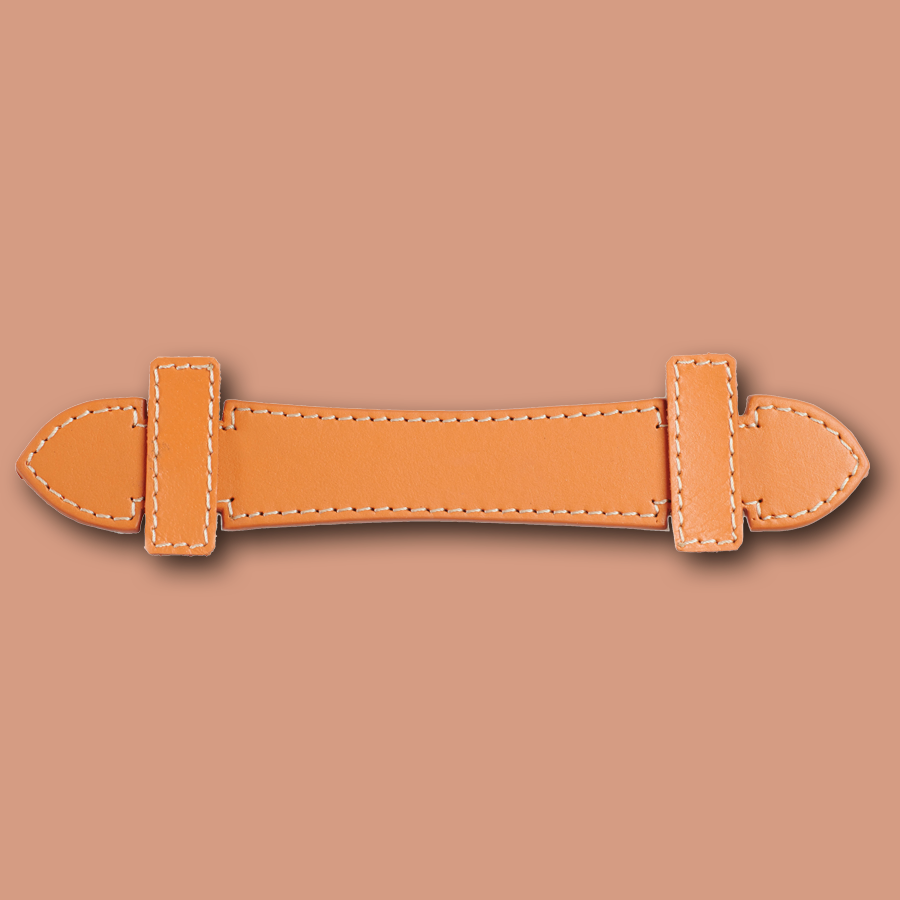 Handgemachter Möbel Griff aus Leder in orange