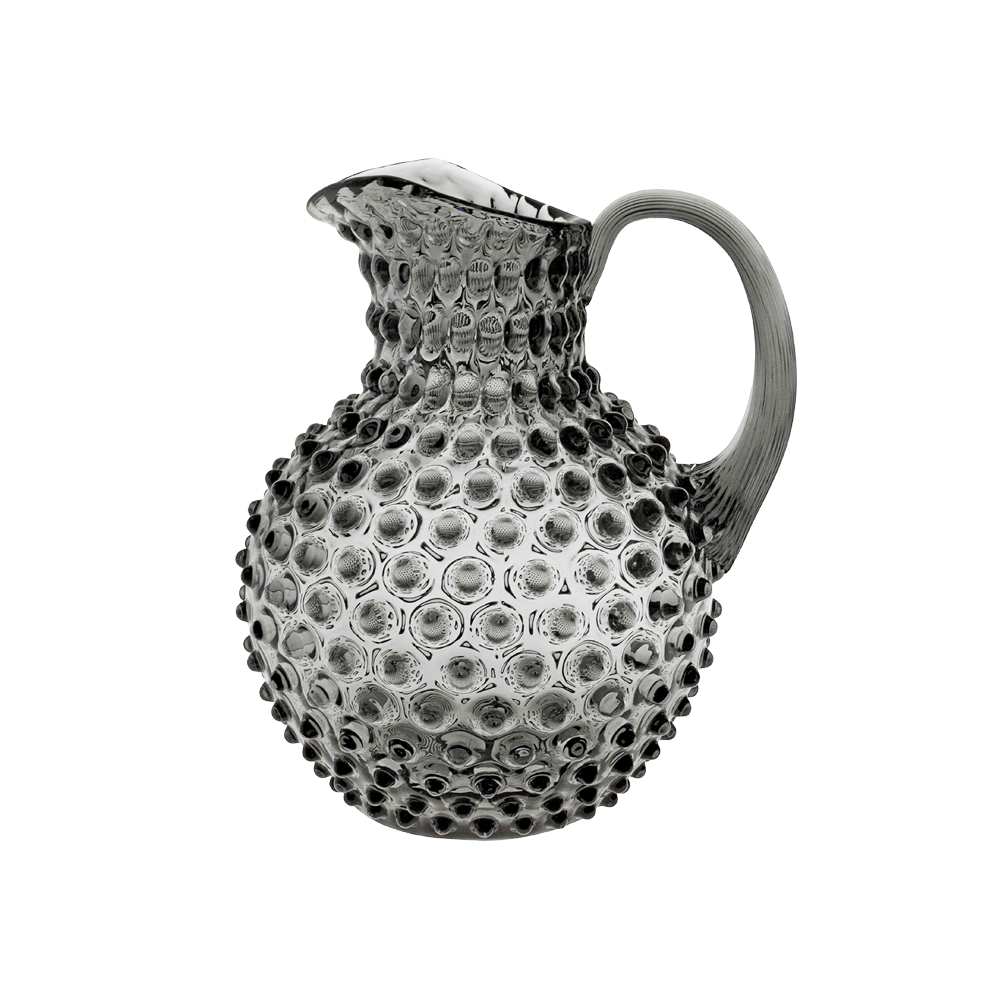 Crystal jug HOBNAIL - smoke grey