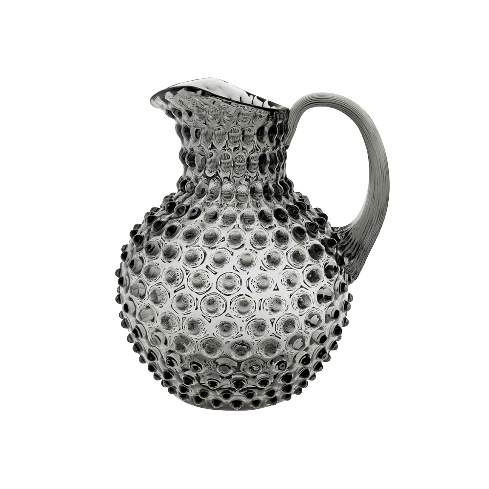 Krug HOBNAIL aus Glas - grey smoke