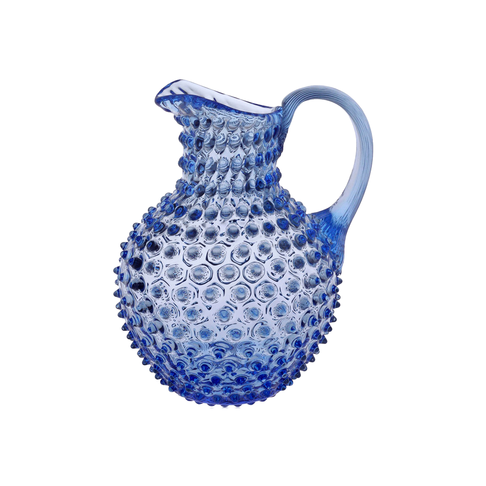 Krug HOBNAIL aus Glas - light blue