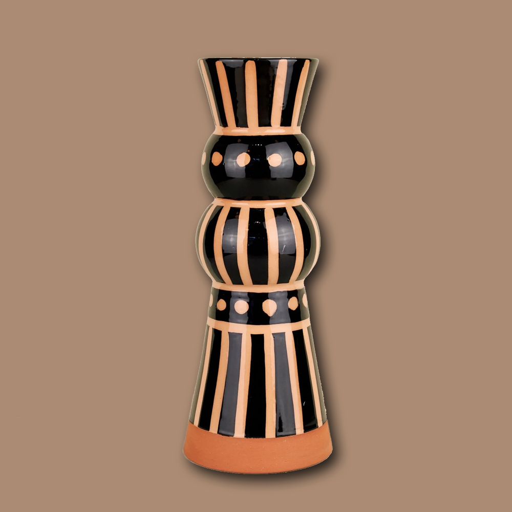 Kabba Vase - beige &amp; black