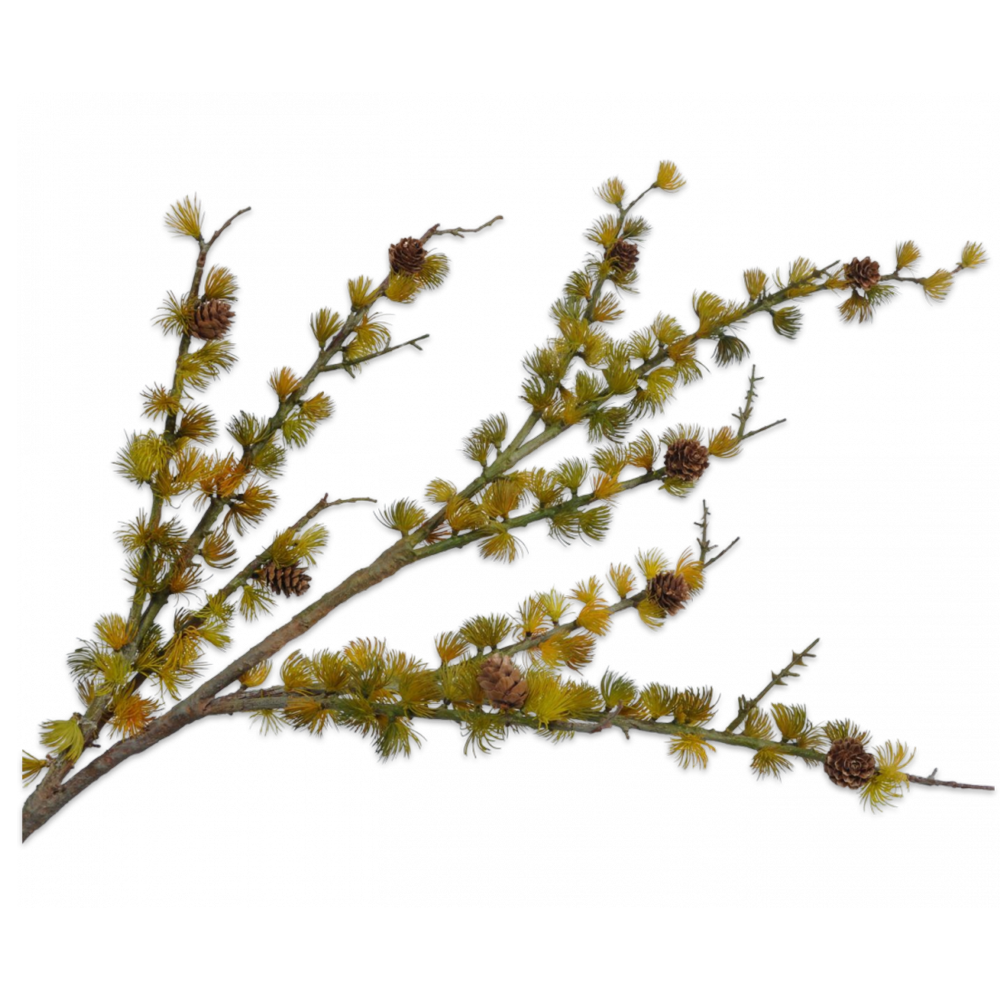 Artificial flower pine needle branch with cones - green