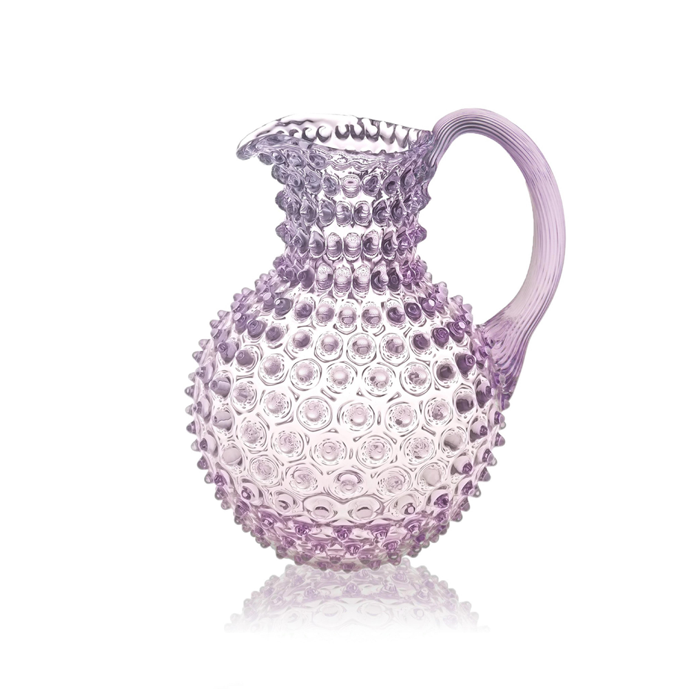 Handgefertigte Kristallglas-Karaffe in lila