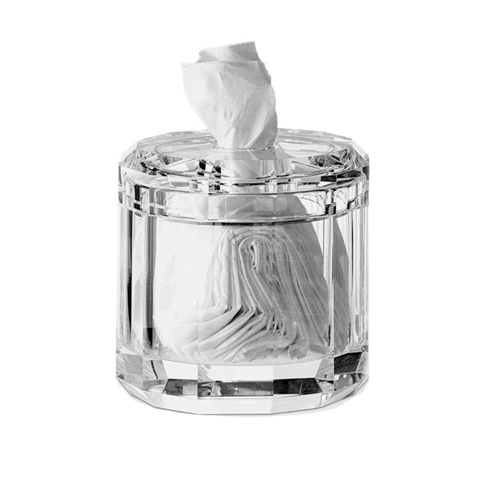 Crystal glass tissue box - clear