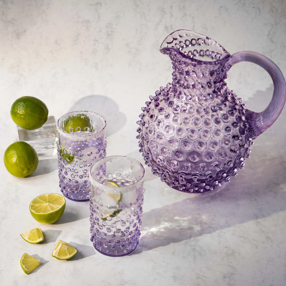 Crystal jug HOBNAIL - lavender