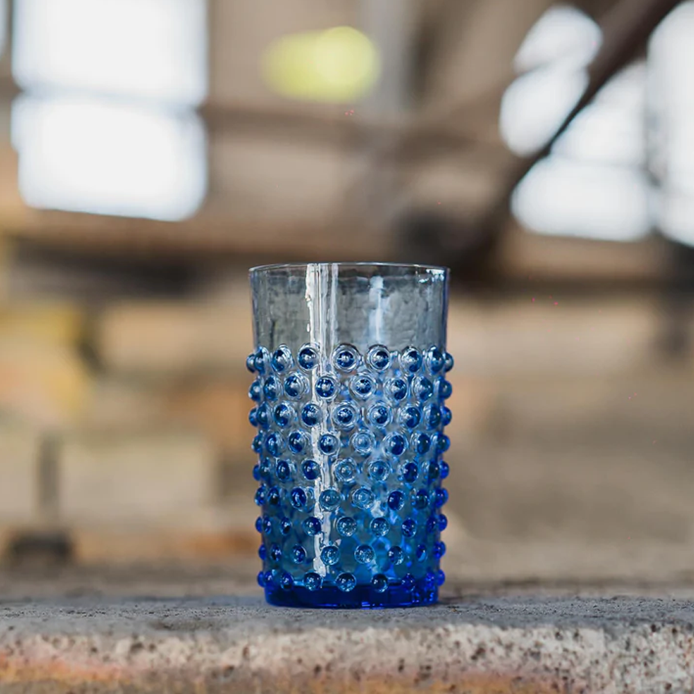 Wasserglas HOBNAIL - light blue