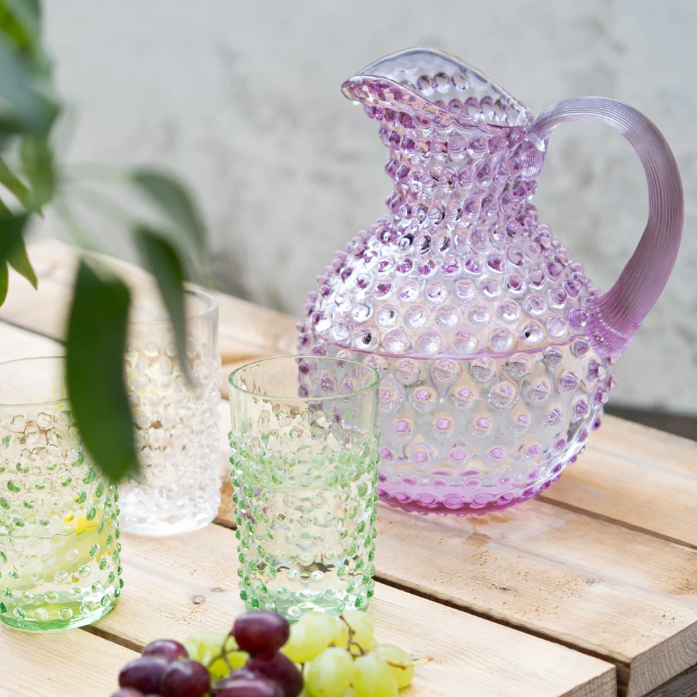 Krug HOBNAIL aus Glas - lilac