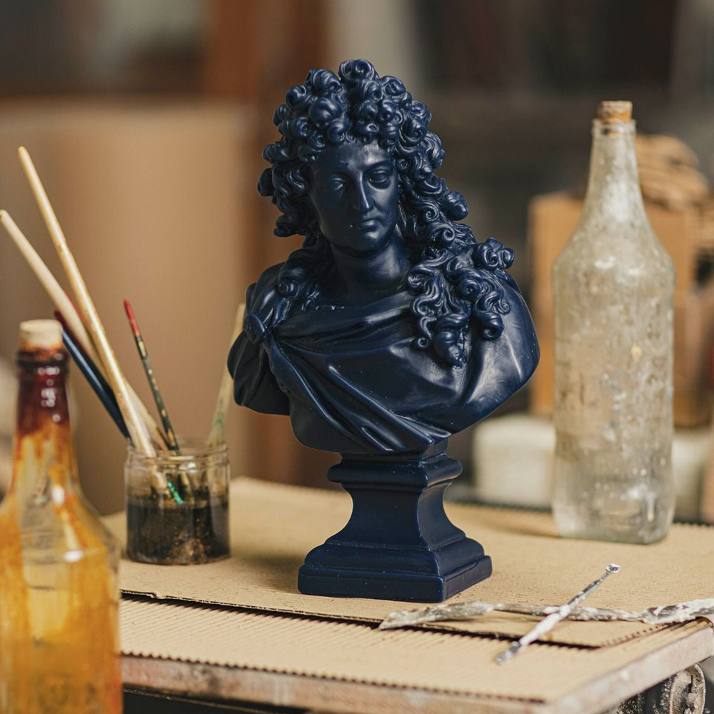 Candle bust Louis XIV - dark blue