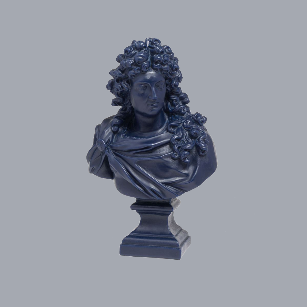 Kerze Büste Louis XIV - dunkelblau