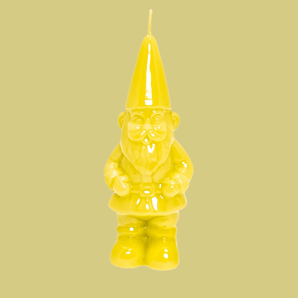 Candle garden gnome NANETTO - yellow