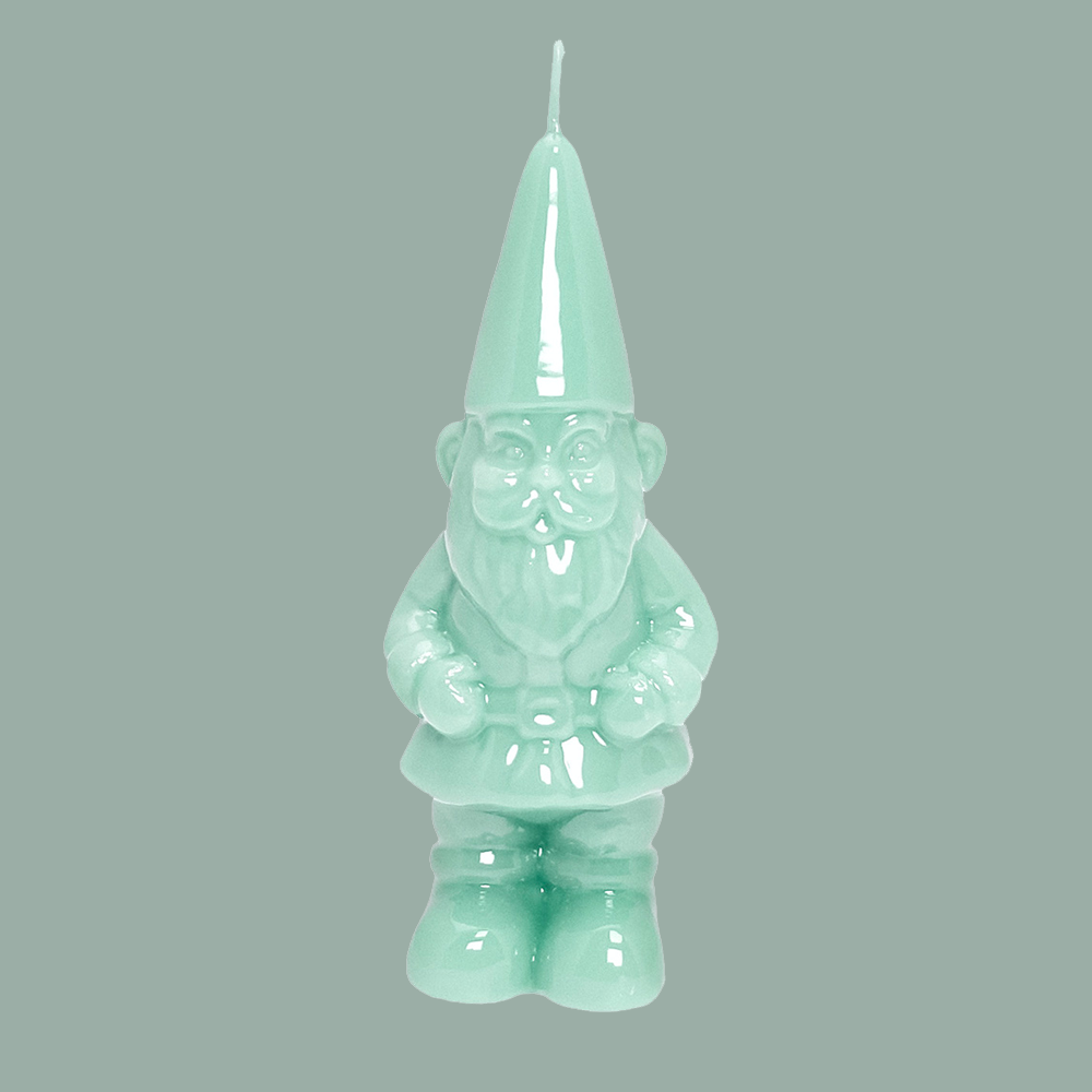 Kerze Gartenzwerg NANETTO - hellgrün
