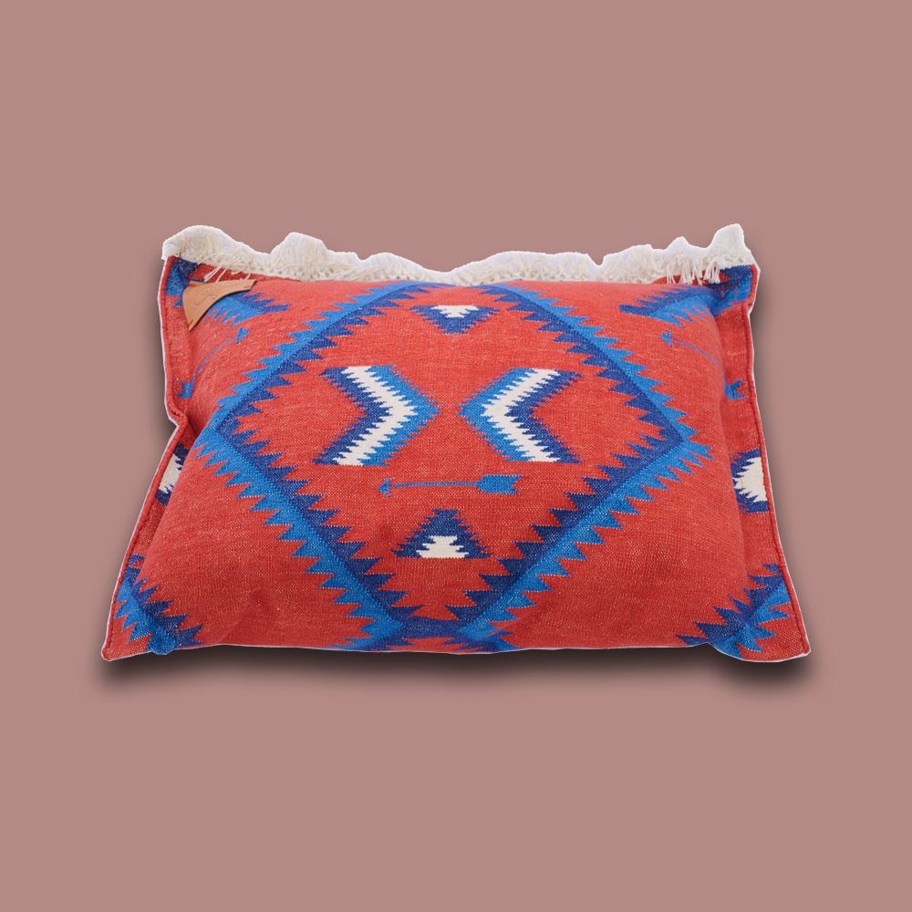 Rechteckiges Zierkissen NAVAJO rot