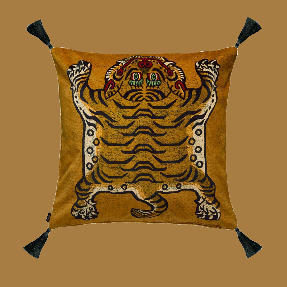 SABER large velvet cushion - gold