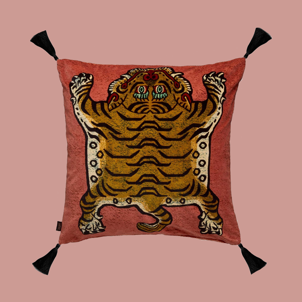 SABER large velvet cushion - pink